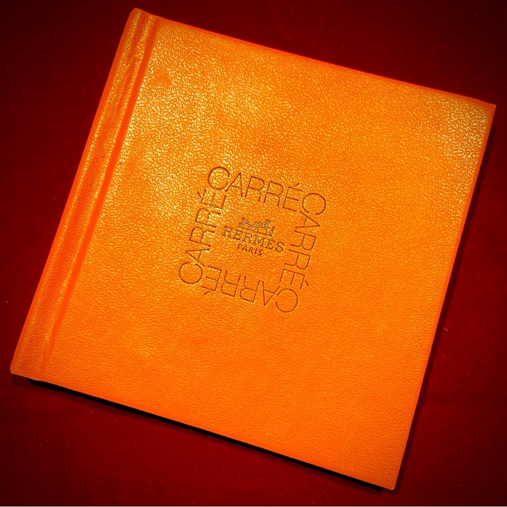 Hermés Paris Orange Carré Hardcover Mini Book Folding Scarves Tutorials